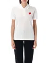 Comme Des Garçons Play Classic Polo Shirt With Red Heart Patch In White