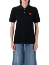 Comme Des Garçons Play Heart Embroidered Polo Collar Short Sleeves