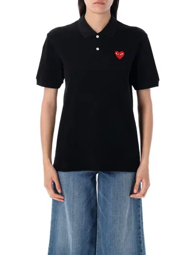 COMME DES GARÇONS PLAY COMME DES GARÇONS PLAY CLASSIC POLO SHIRT WITH RED HEART PATCH