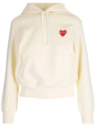 Comme Des Garçons Play Classic-style Hoodie Sweatshirts White In Neutral
