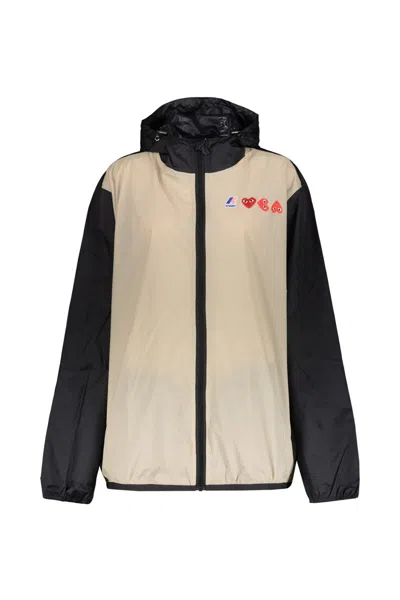 Comme Des Garçons Play X K-way Zip Jacket In Beige