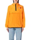 Comme Des Garçons Play Packable Ripstop Anorak K-way In Orange