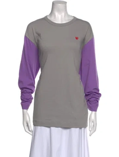 Pre-owned Comme Des Garçons Play Colorblock Pattern Scoop Neck Sweatshirt W/ Tags In Purple
