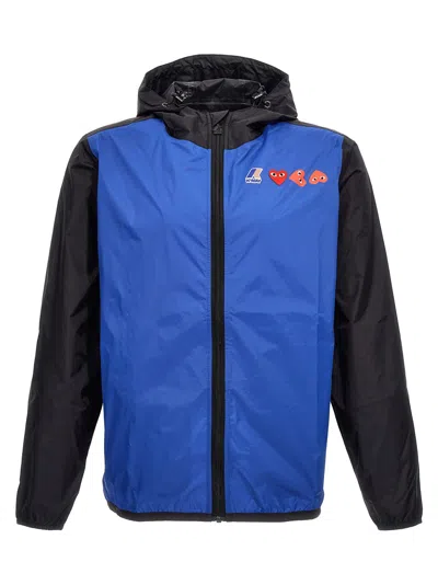 Comme Des Garçons Play Color-block Waterproof Jacket In Multi