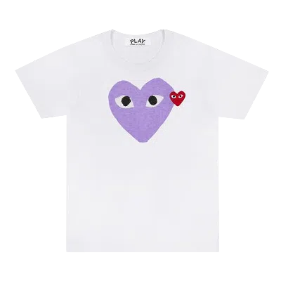 Pre-owned Comme Des Garçons Play Colored Heart Tee 'white'