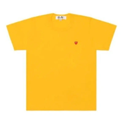 Comme Des Garçons Play Comme Des Garcons Play Coloured Small Emblem T-shirt 'yellow' In Orange