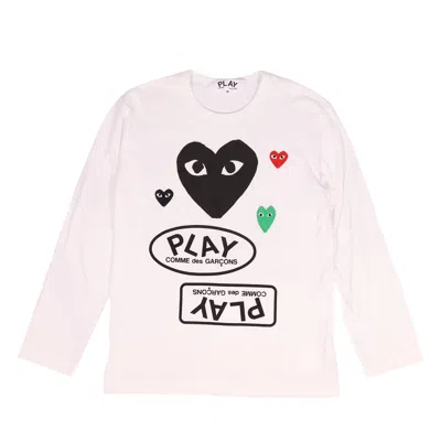 Comme Des Garçons Play Tee In Bianco
