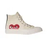 Comme Des Garçons Play Comme Des Garcons Play Comme Des Garcons Play Chuck 70 Hi Top Sneakers In Bianco
