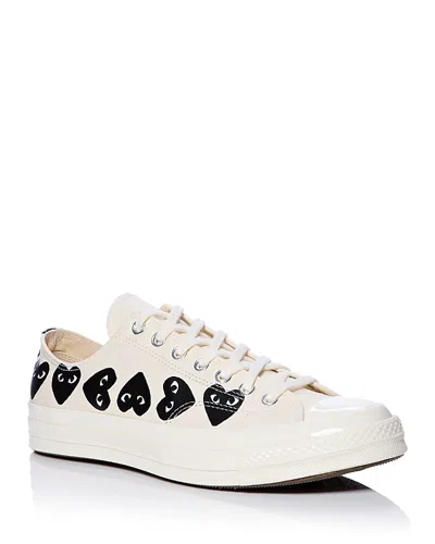 Comme Des Garçons Play Comme Des Garcons Men's Low Top Lace Up Sneakers In White