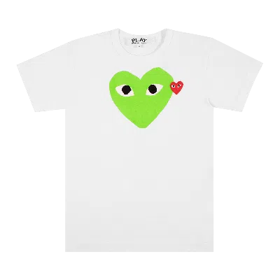 Pre-owned Comme Des Garçons Play Comme Des Garçons Short-sleeve Play T-shirt With Green Heart 'green/white'