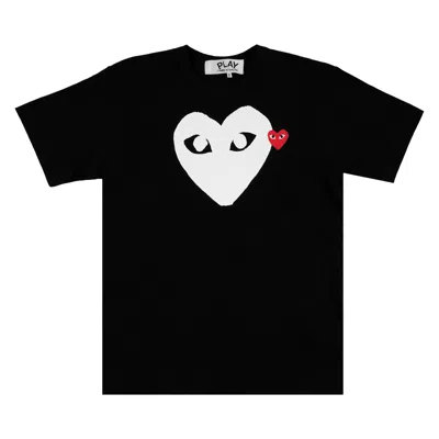 Pre-owned Comme Des Garçons Play Comme Des Garçons Short-sleeve Play T-shirt With Red/white Heart 'black' | Men's Size S