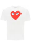 COMME DES GARÇONS PLAY COMME DES GARCONS PLAY T SHIRT WITH HEART PRINT AND EMBROIDERY