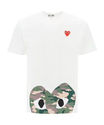 COMME DES GARÇONS PLAY COMME DES GARÇONS PLAY CAMOUFLAGE HEART CREWNECK T-SHIRT