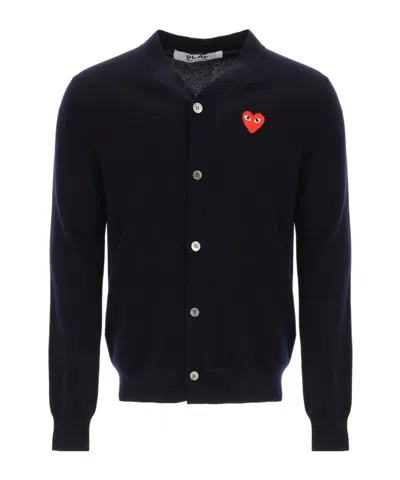 COMME DES GARÇONS PLAY COMME DES GARÇONS PLAY ICONIC PATCH BUTTONED CARDIGAN