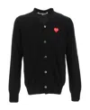 Comme Des Garçons Play Comme Des Garcons Play Men Red Heart Cardigan In Black