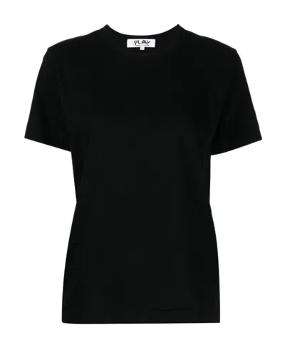 Comme Des Garçons Play Logo Patch Crewneck T-shirt In Black