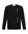 Comme Des Garçons Play Black Vertical Heart Long Sleeve T-shirt In Black