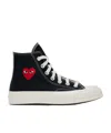 Comme Des Garçons Play Canvas Converse Sneakers Collaboration In Black