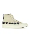 Comme Des Garçons Play Comme Des Garcons Play Ivory Canvas Comme Des Garã§ons X Converse Sneakers In Nude