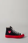 Comme Des Garcons Play Converse Converse Cdg Play High Red Sole In Black