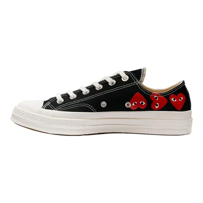 Comme Des Garcons Play Converse Converse Multi Red Heart Low Top In Black