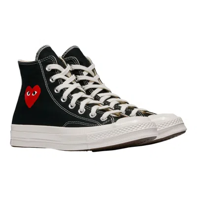 Comme Des Garcons Play Converse Converse Small Red Heart High Top Sneakers In Black