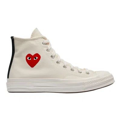 Comme Des Garcons Play Converse Converse Small Red Heart High Top Sneakers In White