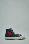 Comme Des Garcons Play Converse Hi Top Small Red Heart In Black