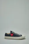 Comme Des Garcons Play Converse Low Top Small Red Heart In Black