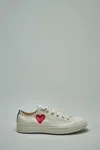 Comme Des Garcons Play Converse Low Top Small Red Heart In White