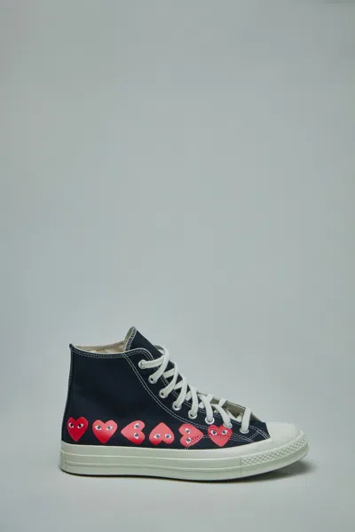 Comme Des Garcons Play Converse Multi Heart High Top Shoes In Black