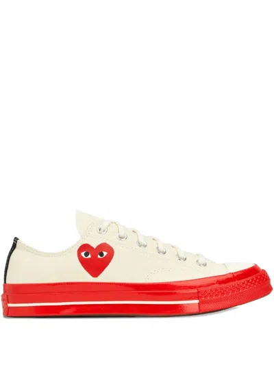 Comme Des Garçons Play Converse Red Sole Sneakers In Neutral
