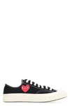 Comme Des Garçons Play Chuck Taylor Small Red Heart Sneakers In Black