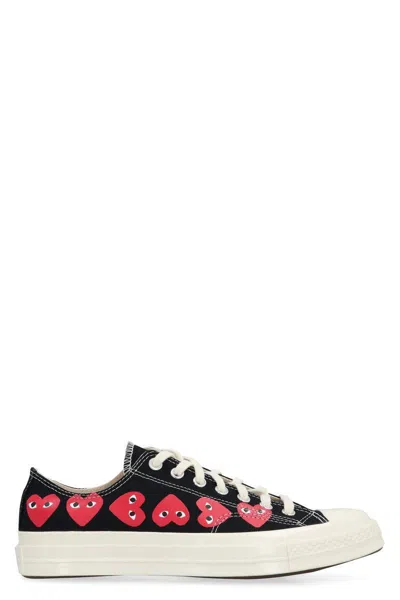 Comme Des Garçons Play Low Converse Multi Heart Chuck 70 Sneakers In Black