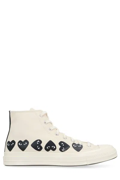 Comme Des Garçons Play Converse X Comme Des Garcons Play Chuck 70 High Top Sneakers In White