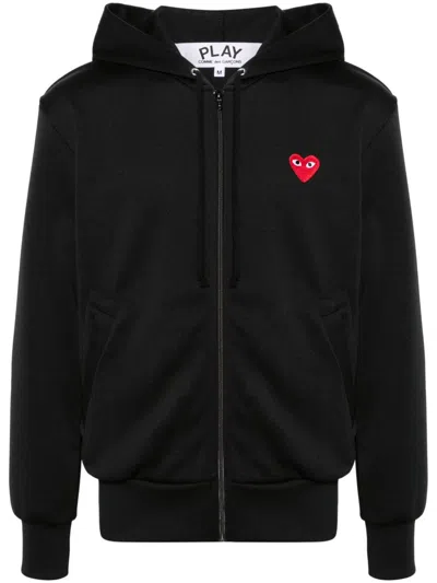 Comme Des Garçons Play Cotton Hoodie In Black