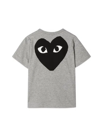 Comme Des Garçons Play Cotton Knit T-shirt In Gray
