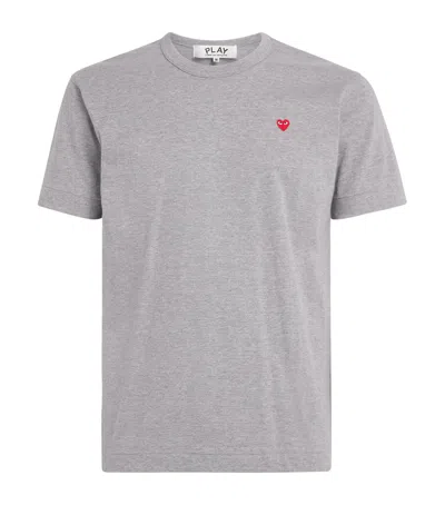 Comme Des Garçons Play Cotton Mini Heart Logo T-shirt In Gray
