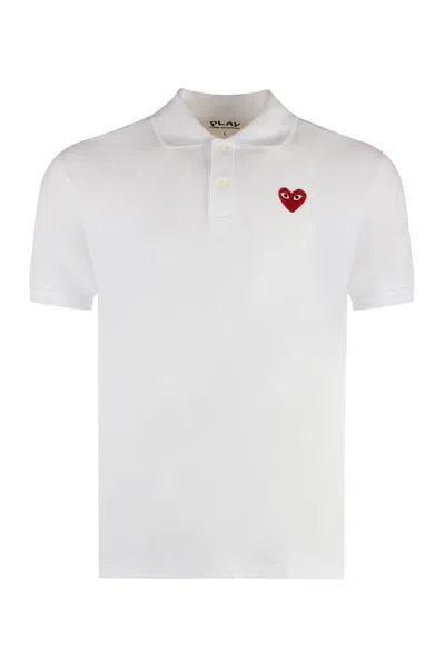 Comme Des Garçons Play Cotton-piqué Polo Shirt In Multi