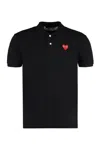 Comme Des Garçons Play Polo Shirt With Ribbed Collar And Straight Hem In Black