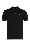 Comme Des Garçons Play Comme Des Garcons Play Polo Unisex In Cotone Nero Con Logo Cuore Rosso In Black