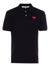 Comme Des Garçons Play Polo Shirt With Ribbed Collar And Straight Hem