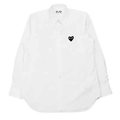 Comme Des Garçons Play Cotton Shirt In White In Bianco