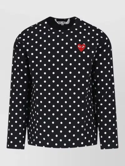 Comme Des Garçons Play Polka Dot Sweatshirt In Black