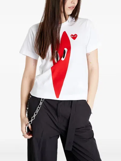 Comme Des Garçons Play Cotton T-shirt In White