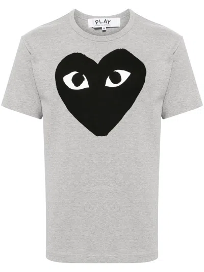 Comme Des Garçons Play Cotton T-shirt In Gray