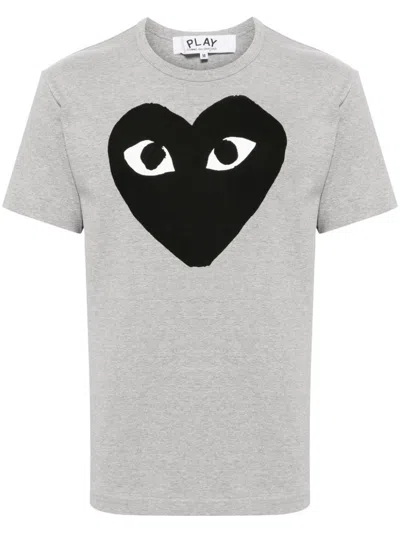 Comme Des Garçons Play Cotton T-shirt In Gray