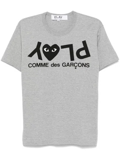 Comme Des Garçons Play Cotton T-shirt In Gray
