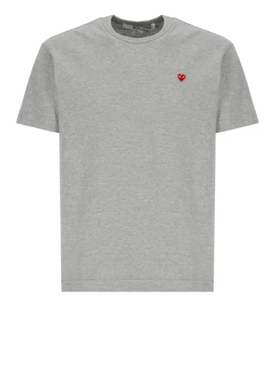 Comme Des Garçons Play Cotton T-shirt In Grey