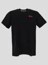 Comme Des Garçons Play Double Heart Patch Short Sleeve T-shirt In No-color